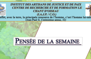 La pensée de la semaine du 21 au 27 Juillet 2025