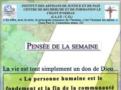 La pensee de la semaine du 01 au 07 Septembre 2025