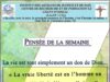 Pensée de la semaine du 3 au 9 Novembre 2025