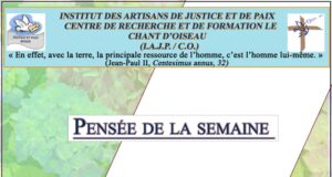Pensée de la semaine du 3 au 9 Novembre 2025