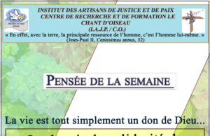 Pensée de la semaine du 10 au 9 Novembre 2025